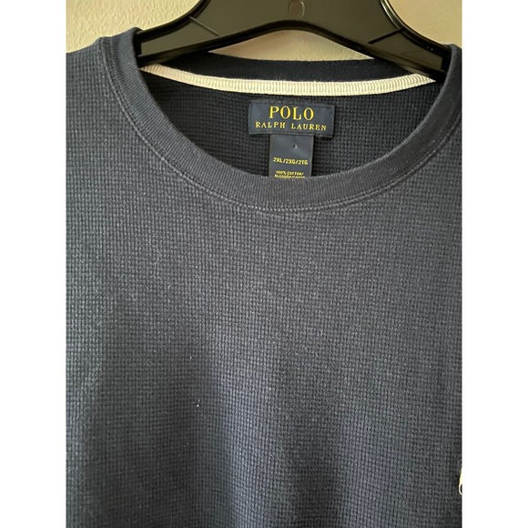 Polo Ralph Lauren Thermal Long Sleeve Navy Shirt 2XL - Picture 3 of 5